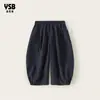 Calças de verão Yingsibo para crianças com perna curva, calças casuais de perna larga para meninas, calças lanterna, calças compridas de cor sólida, calças para meninos