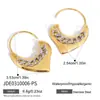 Wanxing Pendientes de Aro con Colgante de Corazón de Acero Inoxidable Galvanizado Estilo Europeo y Americano Combinación de Colores Oro y Plata Pendientes de Moda Retro de Venta Caliente Transfronteriza para Mujeres