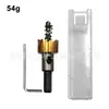 Abridor de Furo Serrilhado Banhado a Titânio Abridor de Furo para Placa de Alumínio Placa de Ferro Cor Natural Broca Conjunto de Ferramentas 16-30mm
