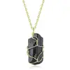 Collar Colgante de Piedra Original de Turmalina Negra de Cristal Natural Muestra de Piedra Original de Columna de Turmalina Irregular