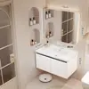 Gabinete de baño de aluminio de panal engrosado con lavabo de cerámica integrado y unidad de tocador