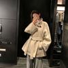 Casaco Jin Minxi, Casaco de Lã de Alta Qualidade com Silhueta Elegante, Tecido Fleece Dupla Face para Mulheres, Peça de Roupa Externa de Comprimento Médio em Estoque