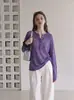 Camiseta fina elegante estilo coreano com decote V para mulheres, outono de 2026, tamanho plus size versátil, manga longa, proteção solar, blusa base 747