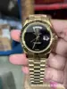 Reloj Autonatice Negro Caramelo Semana Doble Calendario Registro Reloj TWS Amarillo Caramelo Reloj Completamente Dorado Pareja