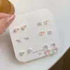 Brincos Semanais Doces, Frescos e Sem Repetição para Mulheres, Ganchos de Prata, Pequenos e Delicados de Flores e Frutas, Brincos Atacado Yiwu