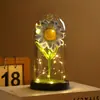 Adorno Popular Transfronterizo de Cúpula de Cristal de Girasol con Luz LED Flor Eterna Decoración Regalo Creativo Versátil Venta al por Mayor del Fabricante
