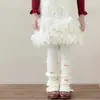 Zapatos Shang Mian Calentadores de Pierna de Algodón para Niños Primavera Otoño Cuadros Lazo Volantes Calcetines Estilo Coreano Lolita Chica Cubiertas de Pierna Adelgazantes Otoño Invierno