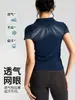 Ropa Personalizada de Fitness para Bádminton para Mujer, Top Transpirable de Cuello en V Ajustado para Yoga, Polo Deportivo de Manga Corta para Golf y Tenis