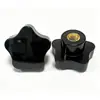 Porca de aperto manual flor de ameixa PP+Cobre Preto Sete-estrelas Porca de Furo Cego M4-M12 Sem Ferramentas Aperto Manual Alta Resistência