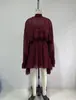 Vestido de pastel con volantes estilo europeo y americano transfronterizo, vestido de vacaciones de otoño de gasa suelta y fluida, artículo de alta venta en stock
