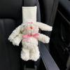Capa protetora de ombro para cinto de segurança de carro de coelho, interior de carro fofo, interior de carro de menina, coisas boas, presente de carro novo, livrinho vermelho