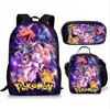 Mochila Escolar para Estudiantes Baokemeng de Venta Caliente Europea y Americana Mochila de Dibujos Animados Mochila para Niño Cartera Estuche para Lápices Set de Tres Piezas Transfronterizo