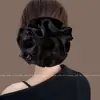 Elástico para el Cabello Elegante Estilo Francés Rojo Fruncido para Mujer, Nuevo Modelo 2025, Accesorio de Diadema Floral de Satín de Alta Gama