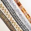 Malla Negra y Blanca Transparente con Perlas Hilo de Algodón Ancho Bordado Encaje Geométrico Cinta Tejida Accesorios para Ropa Envío Gratis