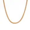 Joia europeia e americana de nicho nova transfronteiriça tornozeleira simples feminina pulseira de corrente de cobra plana banhada a ouro 18K aço inoxidável atacado