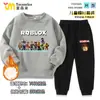 Ropa Roblox Sudadera para Niños Traje de Primavera y Otoño Niños Dibujos Animados Top Holgado Pantalón Deportivo Conjunto de Dos Piezas