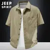 Camisa de manga corta para hombre, ropa de trabajo, casual, cuello camisero, corte holgado, verano, ligera, transpirable, talla grande, estilo nuevo, versátil