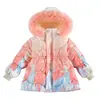 Ropa nueva de algodón acolchado de invierno para niñas, Chaquetas de moda cálidas de algodón acolchado de longitud media para niñas, Ropa de algodón acolchado para bebés, Engrosada y lavable