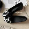 Zapatos de tacón bajo estilo Chanel, estilo suave, con lazo, zapatos individuales, nuevo estilo 2026, boca poco profunda, punta redonda, zapatos de ballet de hada, zapatos de abuela 966-15