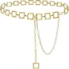 Acessórios de Moda Europeus e Americanos Cinto Feminino Versátil Decorativo Quadrado Corrente de Cintura de Metal Feminino Corrente de Calça Social de Alta Qualidade