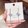 Pendientes de Perla de Lujo Accesible de Moda con Pasador de Plata 925 Pendientes Versátiles de Gama Alta de Lujo Accesible Pendientes Elegantes Largos con Borlas para Mujer