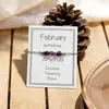 Pulsera de Piedra de Nacimiento de Alta Gama Más Vendida Transfronteriza para Mujer, Pulsera Ajustable Hecha a Mano Creativa con 3 Piedras Naturales
