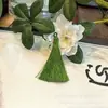 Directo de fábrica 8CM borla corta y gruesa con púas colgante antiguo Hanfu marcapáginas estilo chino anillo de tracción accesorios de borla