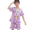 Pijamas de verano para niños de comercio exterior, de manga corta, con cuello de muñeca, para niñas, de dibujos animados, para niñas grandes, estilo princesa, conjunto de ropa para el hogar