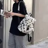 Bolso de Lona con Lunares Estilo Coreano para Mujer 2026 Nuevo Mochila de Moda Tendencia Bolso Cubo Portátil de Gran Capacidad Casual