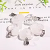 Fabricante Transfronteiriço Pedra Natural Pingente em Forma de Coração Quartzo Rosa Ágata Coração de Pêssego Colar Acessórios DIY Atacado Cristal Natural