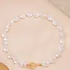 Moda Europea y Americana Forma Irregular Cadena de Perlas Sintéticas Estilo Lujo Ligero Collar de Clavícula con Perlas para Mujer Venta al por Mayor Transfronteriza