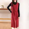 Vestido cárdigan elegante de lujo ligero de lana pura para mujer, cuello redondo, otoño e invierno, nuevo, de punto, lana, chaleco, longitud media