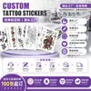 Pegatinas de tatuaje personalizadas de moda transfronterizas en estilo europeo y americano, impermeables, de larga duración, pegatinas de tatuaje temporales desechables
