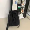 Bolsa de Cubo Fresca Estilo Coreano con Cordón Alto Valor Estético Textura Tela de Nylon Elegante Bolso de Hombro Pequeño Lindo Bolso de Hombro Cruzado Individual