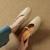 Sandálias de salto plataforma femininas de verão, sandálias slip-on versáteis, sapatos femininos de bico redondo tamanho grande, sandálias de bico fechado, sapatos de couro