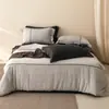 Capa de edredom de renda de alta qualidade, tingida em fio, 100% algodão, estilo vintage de luxo LIGHTWANG, com costura em relevo, roupa de cama macia para dormir sem roupa.