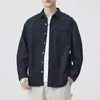 Chaqueta tipo camisa retro americana de imitación de mezclilla Tencel para hombre, tendencia otoño 2026, holgada, de manga larga, casual, para el trabajo