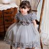 Vestido Formal para Niña Vestido de Princesa 2026 Nuevo Manga Corta Lentejuelas Vestido Abullonado Vestido Infantil Venta al por Mayor Transfronteriza