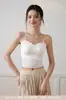 Nuevo Camisole de Encaje tipo Bandeau para Mujer Primavera/Verano 2026, Ropa Interior Ropa Exterior Correas Traseras Bonitas, Almohadillas en el Pecho Copas Fijas, Chaleco sin Costuras para Mujer