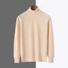 Suéter de punto para hombre de cuello alto, otoño e invierno, talla grande, tejido casual, suéter de punto liso, engrosado