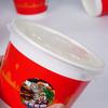Tazón de Papel Oden, Tazón Desechable para Gachas, Contenedor Desechable de Grado Alimenticio para Llevar, Tazón Redondo de Papel Desechable a Prueba de Fugas con Tapa