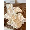 Conjunto de Pijama Curto Feminino Doce com Bolinhas e Renda para Mulheres Verão 2026 Novo Conjunto de Shorts de Modal para Casa Pode Ser Usado Fora