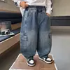 Jeans Estilo Coreano para Niños Pantalones Rectos Sueltos para Niños 2026 Nuevos Pantalones Largos de Primavera y Otoño para Niños Pequeños Pantalones de Bebé Guapos