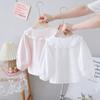 Camisa de Ropa de Primavera y Otoño para Mujer y Niña Estilo Occidental para Bebé Personalidad Infantil Marca de Moda Estilo Coreano Encaje Lazo Camisa Dulce