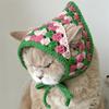 Bufanda de Cabeza Tejida Nueva Hecha a Mano para Mascotas Sombrero con Agujeros para Orejas Sombrero Pullover de Moda Sombrero Cálido de Calle para Mascotas Venta al por Mayor