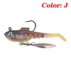 Nova Isca Macia Cauda T Peixe de Chumbo com Lantejoulas Giratórias Isca Macia Simulação Cabeça de Chumbo de Alto Carbono Gancho Único Isca Artificial Luya Venda por Atacado