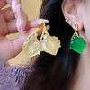 Aretes Antiguos Medios Vintage para Mujer Diseño Nicho Francés Vintage Esmalte de Jalea Iris Aretes Combinables