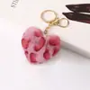 Llavero de peluche con forma de corazón de 8 cm, diseño de corazón de melocotón, para coche, accesorio creativo para llaves de pareja