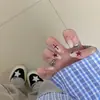 Parches de Manicura Hechos a Mano para Otoño e Invierno, Uñas Postizas, Uñas Largas, Blanqueamiento 10 Piezas de Uñas Portátiles Ojo de Gato de Cristal, Gama Alta