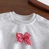 Conjunto de Ropa de Primavera Nuevo Estilo Coreano para Niñas Pequeñas y Niños Pequeños, Sudadera de Manga Larga con Mariposa 3D a la Moda y Pantalones Jogger para Bebé
